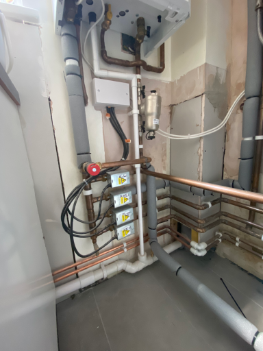 Central heating piping and insulation
