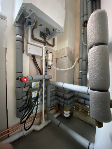 Central heating piping and insulation